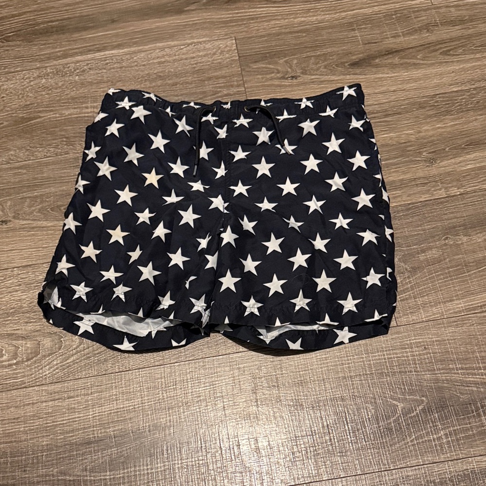 Navy Star Print Men's Shorts